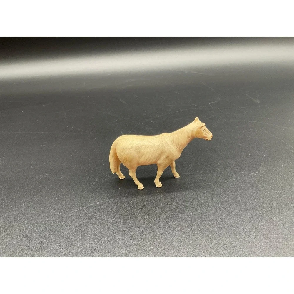 Vintage Celluloid Blow-Mold Style Horse Figurine 3.5″‎ Tan Plastic Horse Retro
